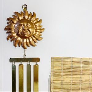 Vintage Copper Sun Metal Wall Hanging Celestial